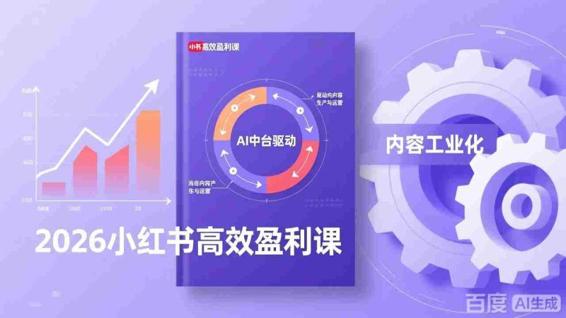 （17291期）2026小红书高效盈利课，流量双引擎+内容工业化+AI中台驱动，构建可复制的千万级营收模型-金启