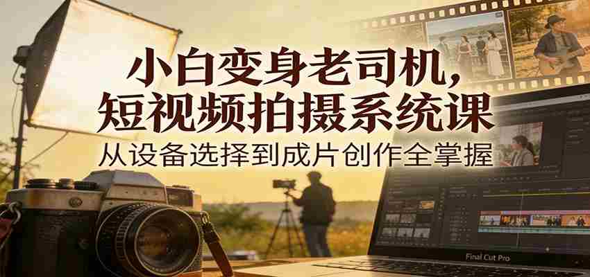 小白变身老司机，短视频拍摄系统课，从设备选择到成片创作全掌握-金启