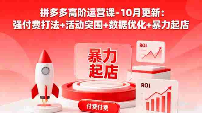 （16366期）拼多多高阶运营课-10月更新：强付费打法+活动突围+数据优化+暴力起店-金启