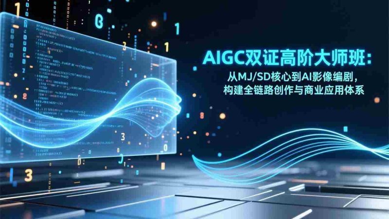 （17198期）AIGC双证高阶大师班：从MJ/SD核心到AI影像编剧，构建全链路创作与商业应用体系-金启