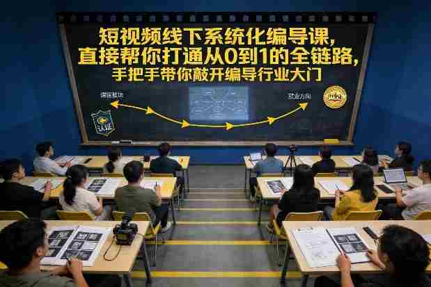短视频线下系统化编导课，直接帮你打通从0到1的全链路，手把手带你敲开编导行业大门-金启