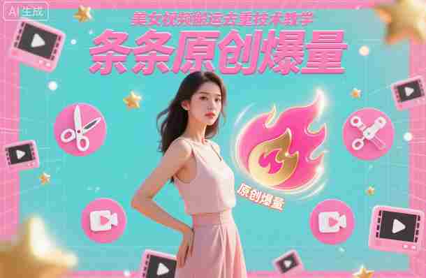 美女视频搬运去重技术教学，条条原创爆量-金启
