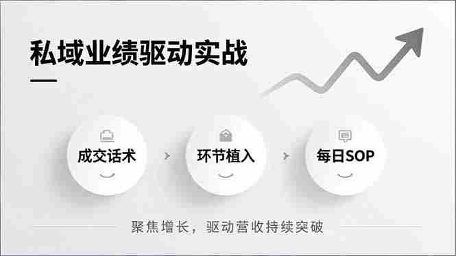 （16988期）私域业绩驱动实战，成交话术、环节植入、每日SOP，聚焦增长，驱动营收持续突破-金启