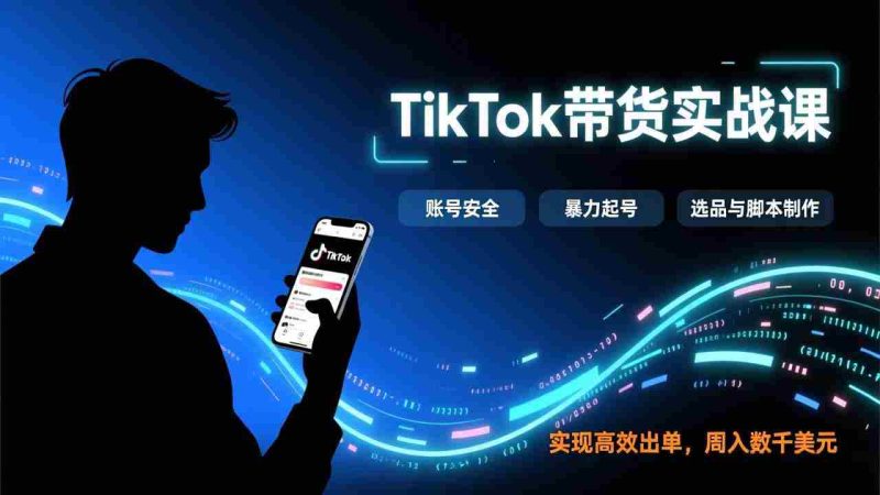 （17278期）TikTok带货实战课，涵盖账号安全、暴力起号、选品与脚本制作，实现高效出单，周入数千美元-金启