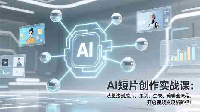 （17327期）AI短片创作实战课：从想法到成片，策划、生成、剪辑全流程，开启视频变现新路径！-金启