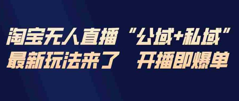 （17098期）淘宝无人直播最新玩法，包含私域和公域两种玩法-金启
