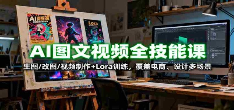 AI图文视频全技能课:生图/改图/视频制作+Lora训练,覆盖电商 、设计多场景-金启