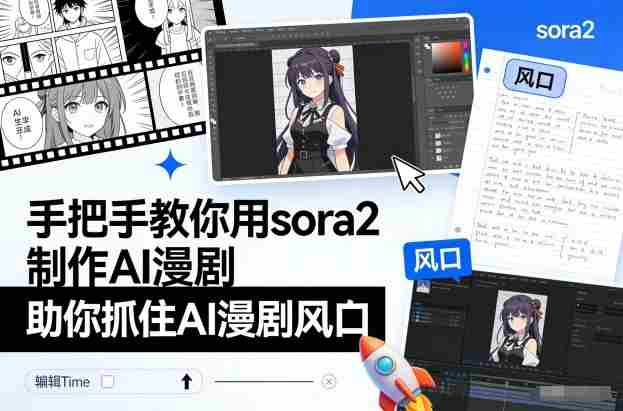 手把手教你用sora2制作AI漫剧，助你抓住AI漫剧风口-金启