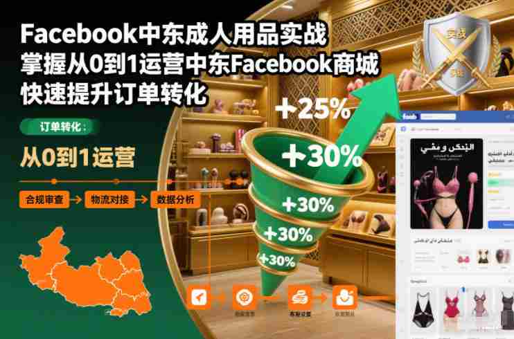 Facebook中东成人用品实战，掌握从0到1运营中东Facebook商城，快速提升订单转化-金启
