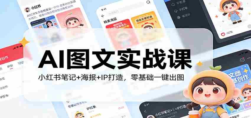 AI图文实战课：小红书笔记+海报+IP打造，零基础一键出图-金启