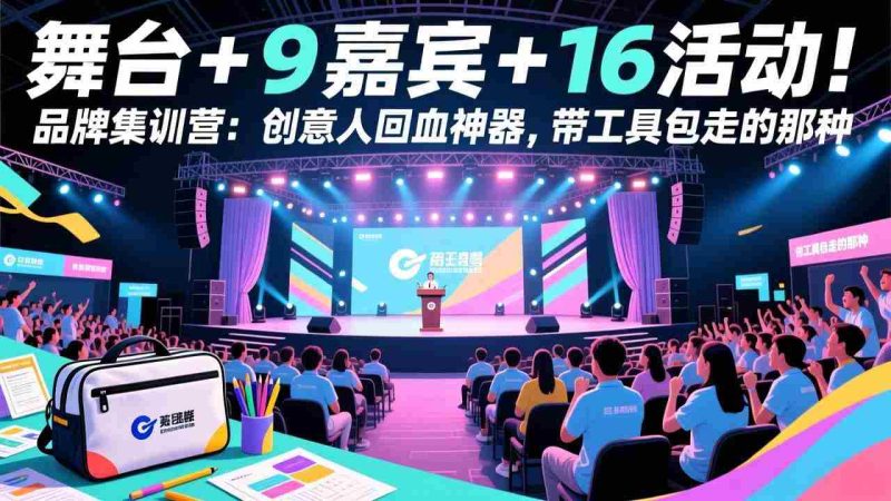 （17413期）舞台 + 9 嘉宾 + 16 活动！品牌集训营：创意人回血神器，带工具包走的那种-金启