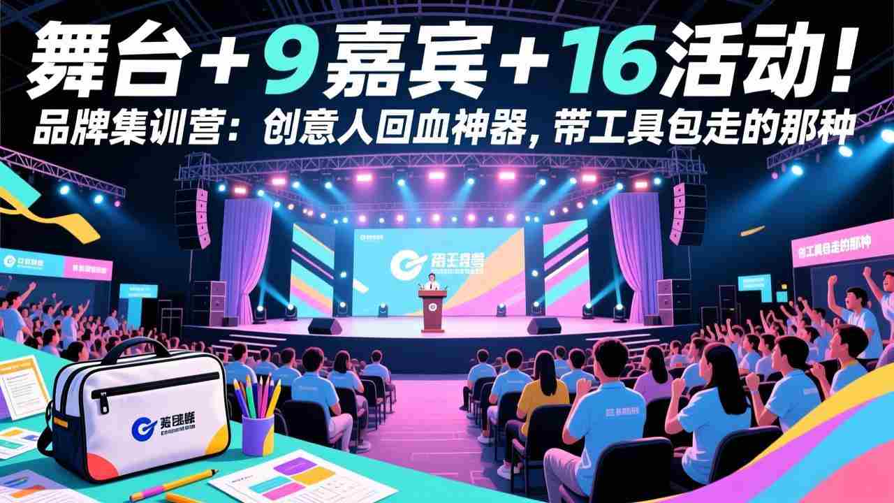 （17413期）舞台 + 9 嘉宾 + 16 活动！品牌集训营：创意人回血神器，带工具包走的那种-金启