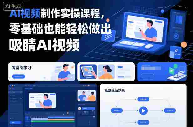 AI视频制作实操课程，零基础也能轻松做出吸睛AI视频-金启