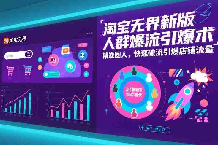 淘宝无界新版人群爆流引爆术，精准圈人，快速破流引爆店铺流量-金启