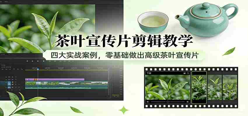 茶叶宣传片剪辑教学：四大实战案例，零基础做出高级茶叶宣传片-金启