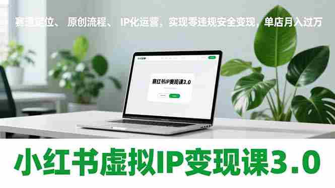 （17029期）小红书虚拟IP变现课3.0，赛道定位、原创流程、IP化运营，实现零违规安全变现，单店月入过万-金启