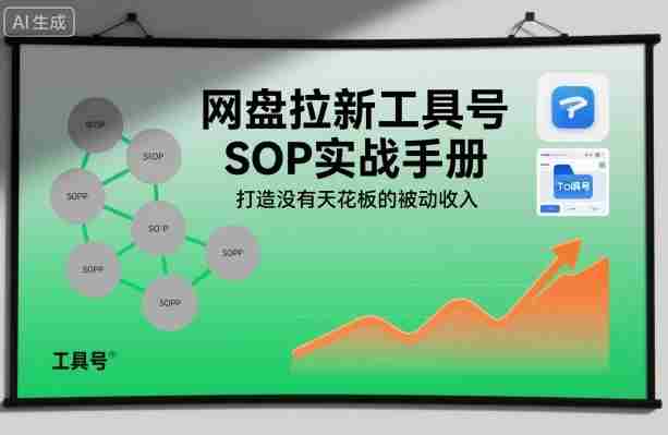 网盘拉新工具号SOP实战手册，打造没有天花板的被动收入-金启