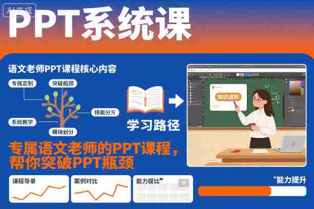 PPT系统课，专属语文老师的PPT课程，帮你突破PPT瓶颈-金启