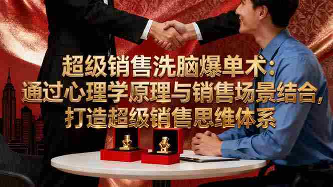 （16370期）超级销售洗脑爆单术：通过心理学原理与销售场景结合,打造超级销售思维体系-金启
