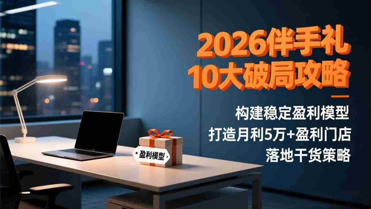 （17191期）2026伴手礼10大破局攻略：构建稳定盈利模型，打造月利5万+盈利门店，落地干货策略-金启