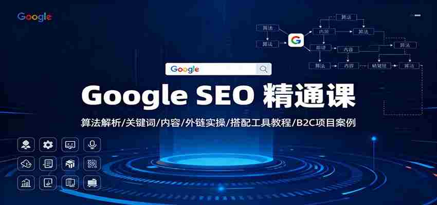 Google SEO 精通课：算法解析/关键词/内容/外链实操/搭配工具教程/B2C项目案例-金启