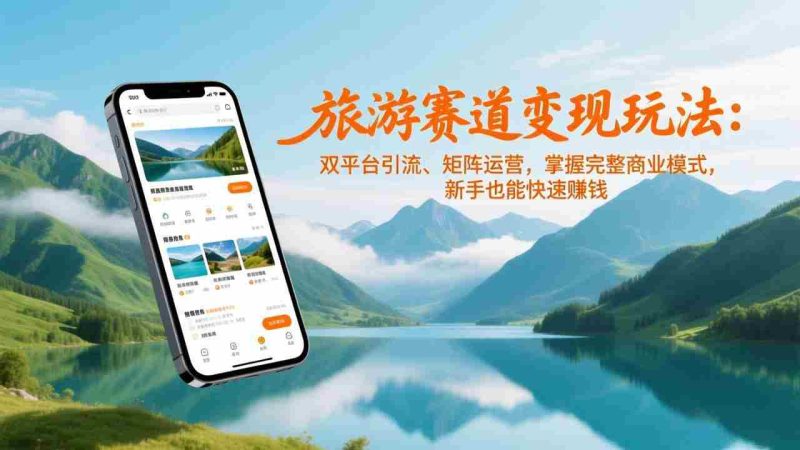 （17153期）旅游赛道变现玩法：双平台引流、矩阵运营，掌握完整商业模式，新手也能快速赚钱-金启
