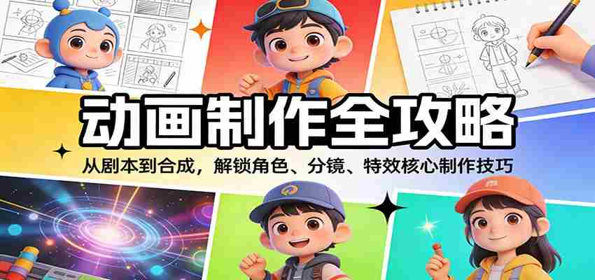 动画制作全攻略：从剧本到合成，解锁角色、分镜、特效核心制作技巧-金启