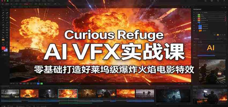 Curious Refuge AI VFX实战课，零基础打造好莱坞级爆炸火焰电影特效-金启
