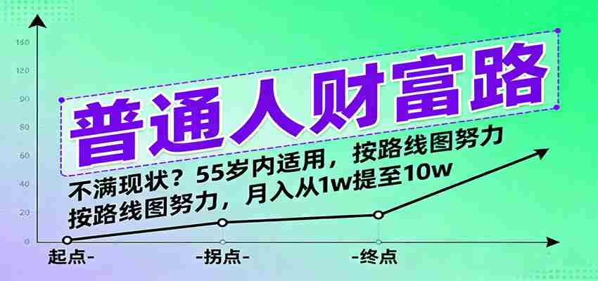 普通人财富路:不满现状?按路线图努力,月入从1w提至10w,55岁内适用-金启