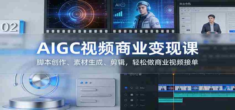 AIGC视频商业变现课：脚本创作、素材生成、剪辑，轻松做商业视频接单-金启