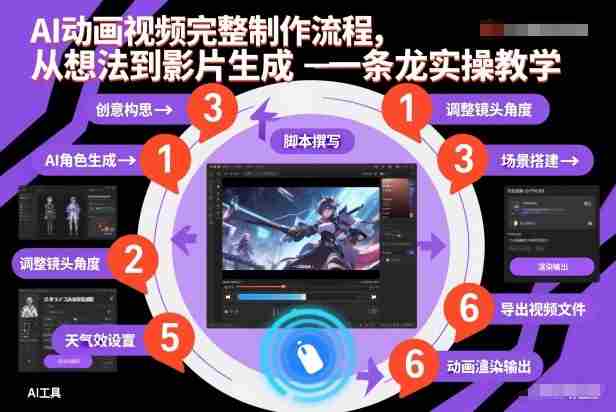 AI动画视频完整制作流程，从想法到影片生成一条龙实操教学-金启