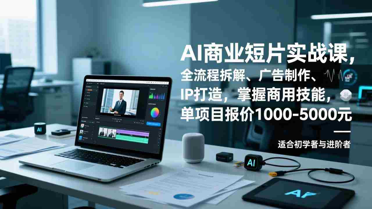 （17051期）AI商业短片实战课，全流程拆解、广告制作、IP打造，掌握商用技能，单项目报价1000-5000元-金启