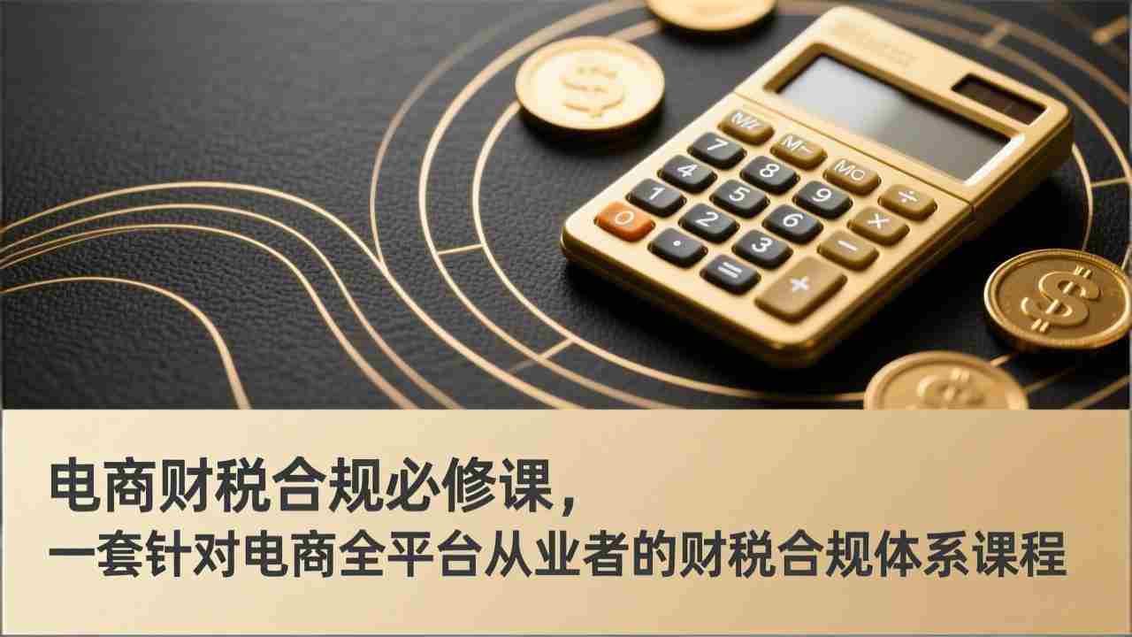 （17359期）电商财税合规必修课，是一套针对电商全平台从业者的财税合规体系课程-金启