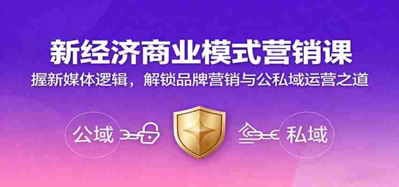 新经济商业模式营销课，握新媒体逻辑，解锁品牌营销与公私域运营之道-金启