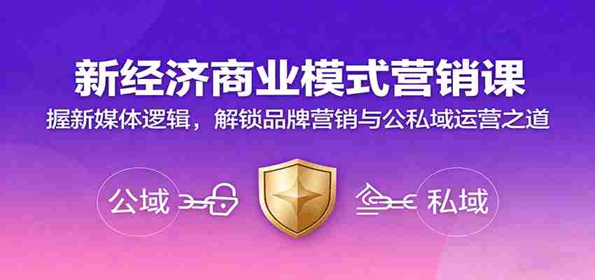 新经济商业模式营销课，握新媒体逻辑，解锁品牌营销与公私域运营之道-金启