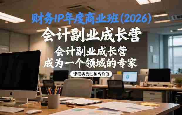 财务IP年度商业班(2026)，会计副业成长营，成为一个领域的专家-金启