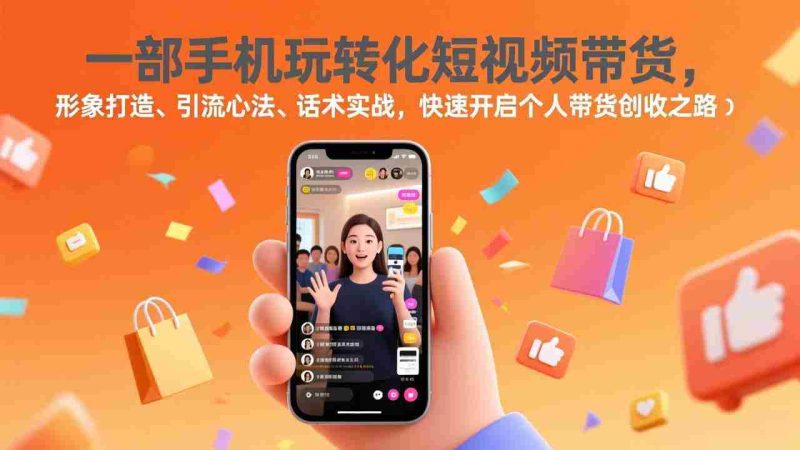 （17356期）一部手机玩转化短视频带货，形象打造、引流心法、话术实战，快速开启个人带货创收之路-金启