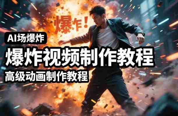 AI场景爆炸视频制作教程，利用人物实拍视频制作出高级的动画特效-金启