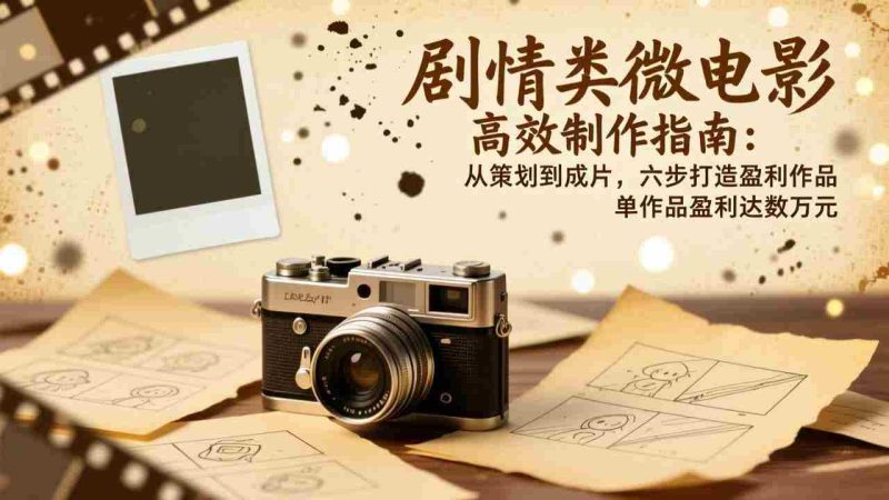 （17086期）剧情类微电影高效制作指南：从策划到成片，六步打造盈利作品，单作品盈利达数万元-金启
