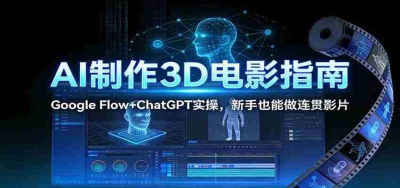 AI制作3D电影指南:Google Flow+ChatGPT实操,新手也能做连贯影片-金启