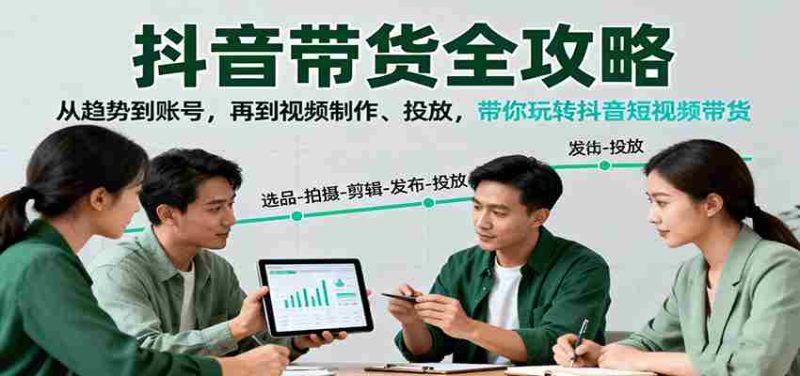 抖音带货全攻略：从趋势到账号，再到视频制作、投放，带你玩转抖音短视频带货-金启