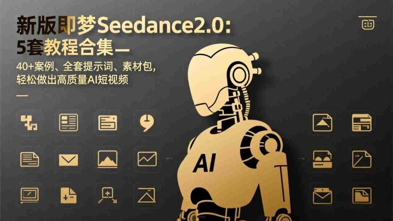 （17398期）新版即梦Seedance2.0：5套教程合集，40+案例、全套提示词、素材包，轻松做出高质量AI短视频-金启