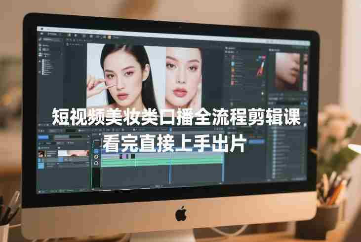 短视频美妆类口播全流程剪辑课，看完直接上手出片-金启