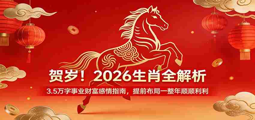 贺岁！2026生肖全解析，3.5万字事业财富感情指南，提前布局一整年顺顺利利-金启