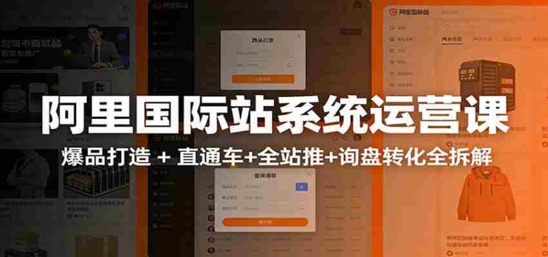 阿里国际站运营实战课：从店铺布局到TOP10旺铺，数据化运营，推广全攻略-金启