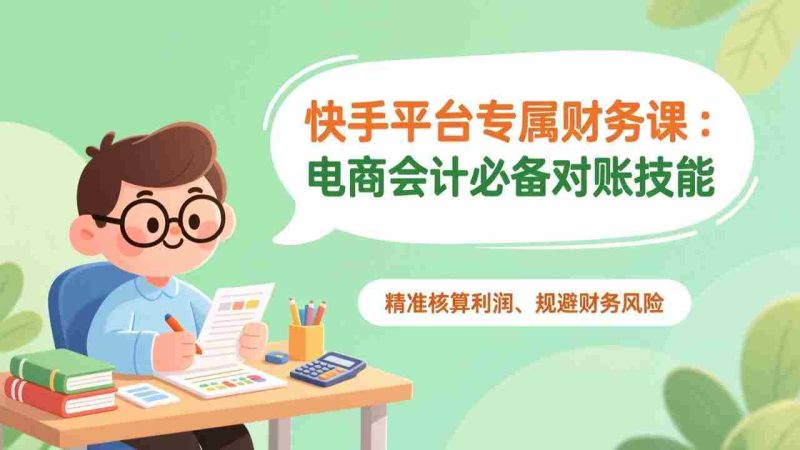 （17167期）快手平台专属财务课：电商会计必备对账技能，精准核算利润、规避财务风险-金启