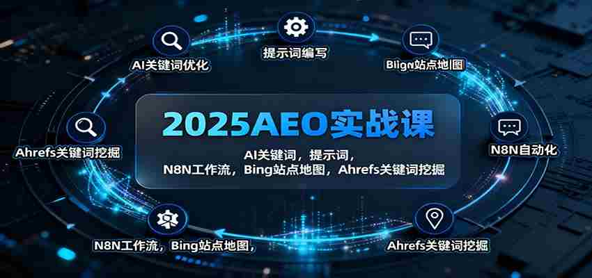 2025AEO实战课：AI关键词，提示词，N8N工作流，Bing站点地图，Ahrefs关键词挖掘-金启
