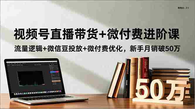 （16684期）视频号直播带货+微付费进阶课：流量逻辑+微信豆投放+微付费优化，新手月销破50万-金启