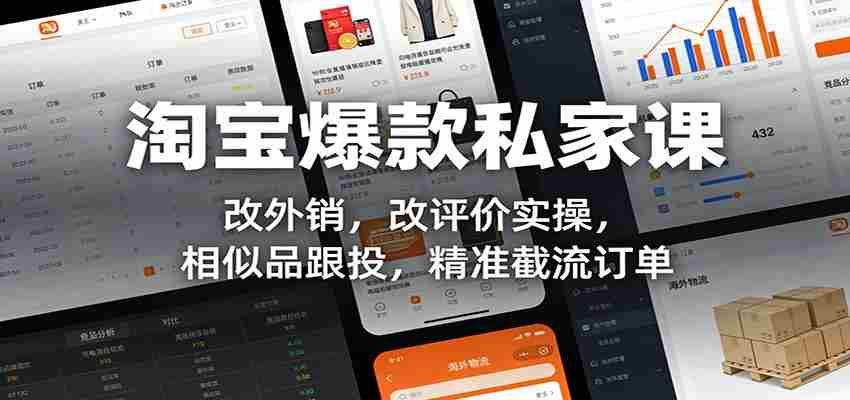 淘宝爆款私家课：改外销，改评价实操，相似品跟投，精准截流订单-金启