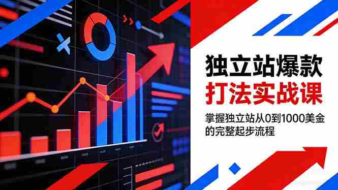 （17322期）独立站爆款打法实战课，掌握独立站从0到1000美金的完整起步流程-金启